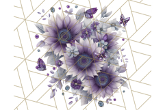 Sunflower and Butterfly PNG Clipart, Bright Jewel Tones Png Product Image 5