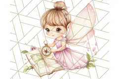 Bookish Fairy PNG Clipart, Whimsical Reading Elements Png Product Image 5