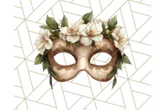Vintage Garden Masquerade Floral Eye Mask PNG Clipart Product Image 5