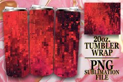 Sublimation Red Glitter Pattern for Tumblers Product Image 1
