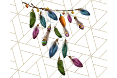 Peacock Christmas Clipart in Jewel Tones, Christmas Png Product Image 5