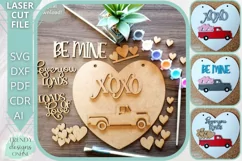 Valentine's day Truck DIY Paint kit Glowforge Laser Cut file Product Image 1