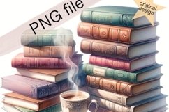 Coffee Cup and Books Clipart Instant Download Product Image 6
