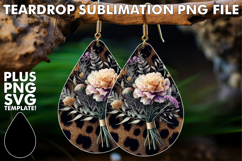 Sparkling Teardrop Earrings Design, Leopard Prints Product Image 1