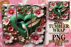Cozy Dreams 20oz tumbler wrap, 3D Heart Product Image 1