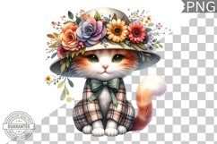 Floral Crown Cat Sublimation Clipart Bundle Product Image 4