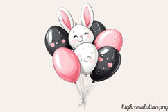 Pink Black Easter Clipart PNG Product Image 1