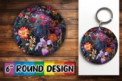 Chic Floral Round Ornament Sublimation Product Image 1