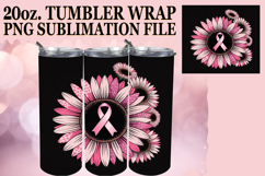Vibrant Thoughts 20oz tumbler wrap, Breast Cancer Product Image 1