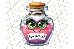 Halloween Monster Clipart PNG, Monsters in Jars, Spooky Png Product Image 5