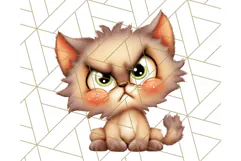 Adorable Angry Animals Clipart PNG, Cute Moody Faces Png Product Image 5