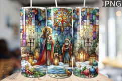 Watercolor Christmas Tumbler Wrap - High Quality 300 Dpi Product Image 1