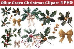 Olive Green Christmas Clipart Product Image 1