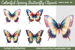 Colorful Spring Butterfly Clipart Bundle PNG Product Image 14