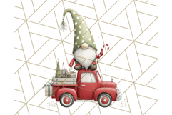 Vintage Truck Christmas Gnomes Clipart PNG, Cute Gnome Png Product Image 5