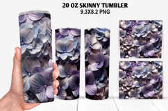 3D Flower Skinny Tumbler 20oz Wrap Design,Flowers Tumble PNG Product Image 1