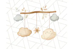 Watercolor Baby Dragon Clipart, Cute Nursery Fantasy PNG Product Image 3