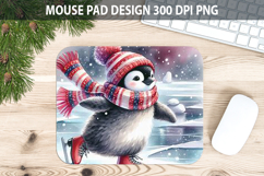 Penguin Mouse pad Sublimation - Christmas Animal PNG Design Product Image 1