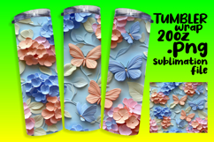 20oz Tumbler Artwork for Sublimation , 3D Flower Product Image 1
