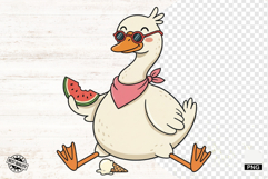 Summer Silly Goose Clipart PNG Product Image 1