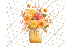 Fall Mason Jar Flowers PNG Clipart Product Image 5