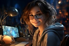 3D Character Girl Software_Developer relevant environment Product Image 1