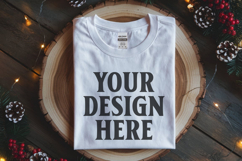 Gildan 64000 White Folded Christmas Flat Lay T-shirt Product Image 1