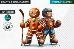Gingerbread clipart, Christmas clipart PNG, Winter sports Product Image 1