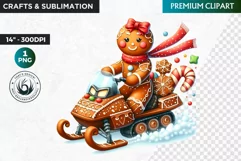 Gingerbread clipart, Christmas clipart PNG, Winter sports Product Image 1