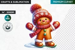 Gingerbread clipart, Christmas clipart PNG, Winter sports Product Image 1