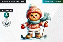 Gingerbread clipart, Christmas clipart PNG, Winter sports Product Image 1