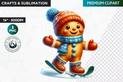 Gingerbread clipart, Christmas clipart PNG, Winter sports Product Image 1