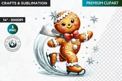 Gingerbread clipart, Christmas clipart PNG, Winter sports Product Image 1