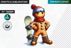 Gingerbread clipart, Christmas clipart PNG, Winter sports Product Image 1