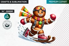 Gingerbread clipart, Christmas clipart PNG, Winter sports Product Image 1