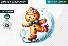 Gingerbread clipart, Christmas clipart PNG, Winter sports Product Image 1