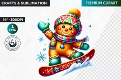 Gingerbread clipart, Christmas clipart PNG, Winter sports Product Image 1