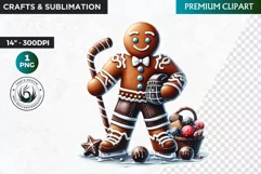 Gingerbread clipart, Christmas clipart PNG, Winter sports Product Image 1
