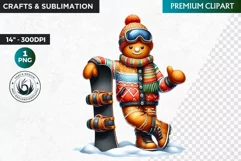 Gingerbread clipart, Christmas clipart PNG, Winter sports Product Image 1