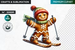 Gingerbread clipart, Christmas clipart PNG, Winter sports Product Image 1