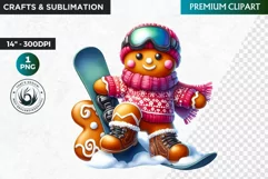 Gingerbread clipart, Christmas clipart PNG, Winter sports Product Image 1