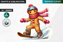 Gingerbread clipart, Christmas clipart PNG, Winter sports Product Image 1