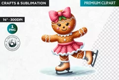 Gingerbread clipart, Christmas clipart PNG, Winter sports Product Image 1