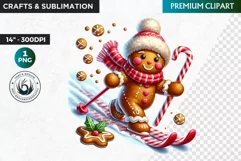 Gingerbread clipart, Christmas clipart PNG, Winter sports Product Image 1