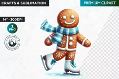 Gingerbread clipart, Christmas clipart PNG, Winter sports Product Image 1