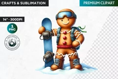 Gingerbread clipart, Christmas clipart PNG, Winter sports Product Image 1