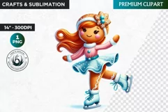 Gingerbread clipart, Christmas clipart PNG, Winter sports Product Image 1