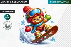 Gingerbread clipart, Christmas clipart PNG, Winter sports Product Image 1