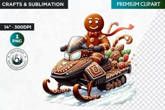 Gingerbread clipart, Christmas clipart PNG, Winter sports Product Image 1