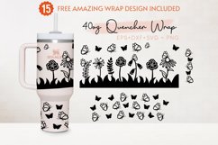 Butterfly With Flowers 40oz Quencher Tumbler, Wildflower Product Image 2